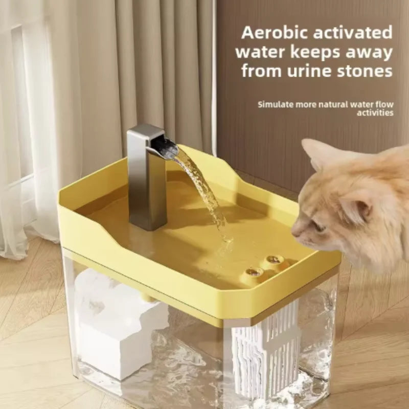 Auto-Filter Cat Water Fountain — Transparent, Anti-Dry Burning