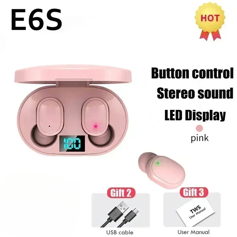 E6S TWS Wireless Bluetooth Earbuds