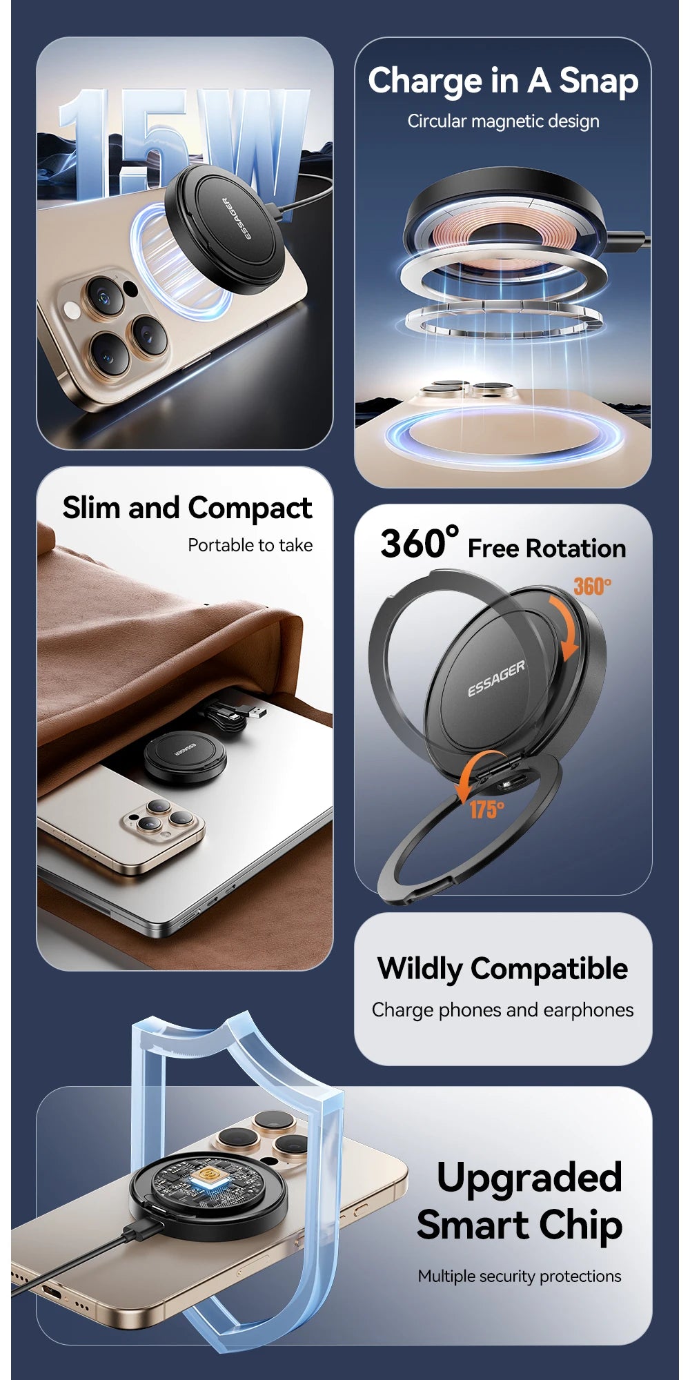 Essager 15W Magnetic Charger Stand