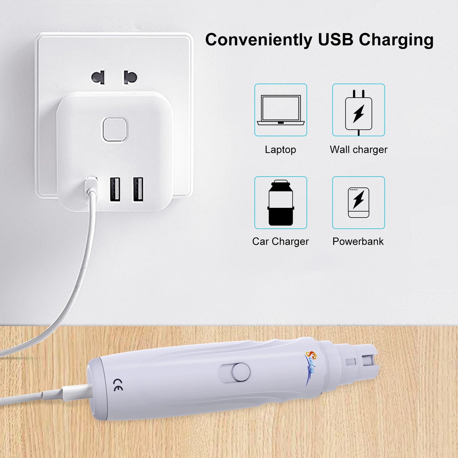 Painless Pet Nail Grinder — USB Rechargeable