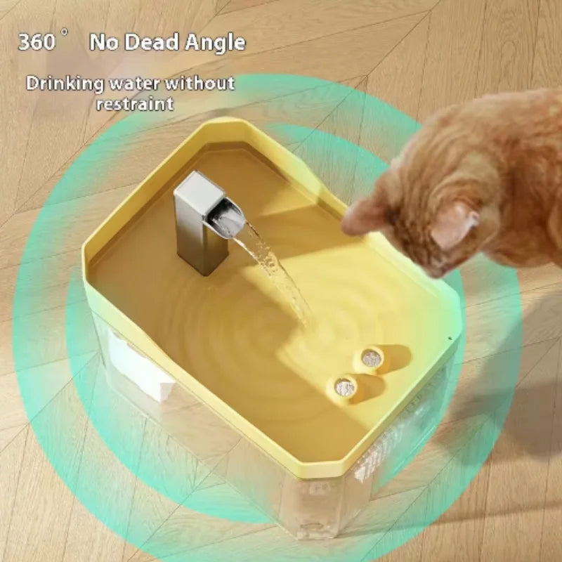 Auto-Filter Cat Water Fountain — Transparent, Anti-Dry Burning