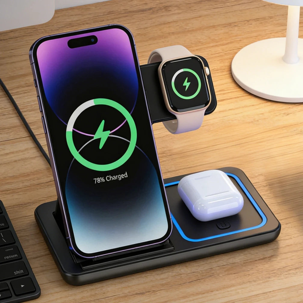 3-in-1 Foldable Wireless Charging Dock
