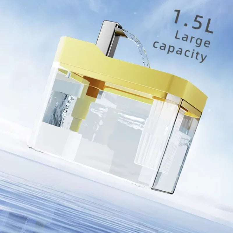 Auto-Filter Cat Water Fountain — Transparent, Anti-Dry Burning