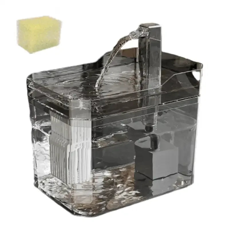 Auto-Filter Cat Water Fountain — Transparent, Anti-Dry Burning